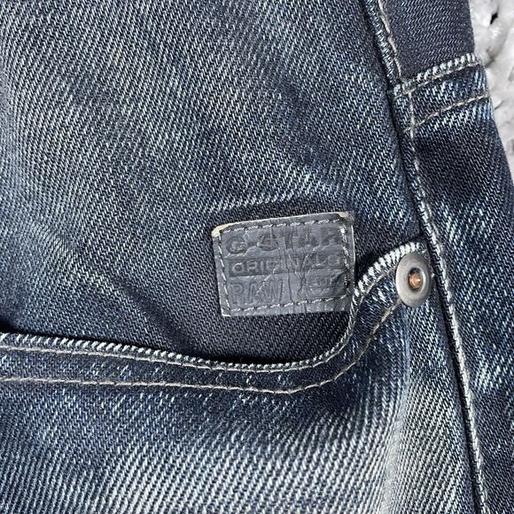 G-Star Raw Attacc Slim Straight Men's Size 32x34 Blue Denim Grunge Button Fly - Picture 3 of 10